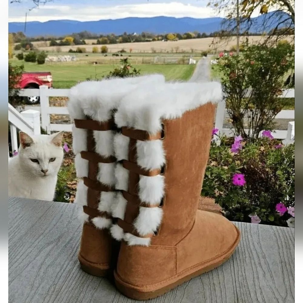 SUGAR Panthea winter women's CHESTNUT micro furry boots 2021 New in box sz 8 USA - Picture 12 of 16